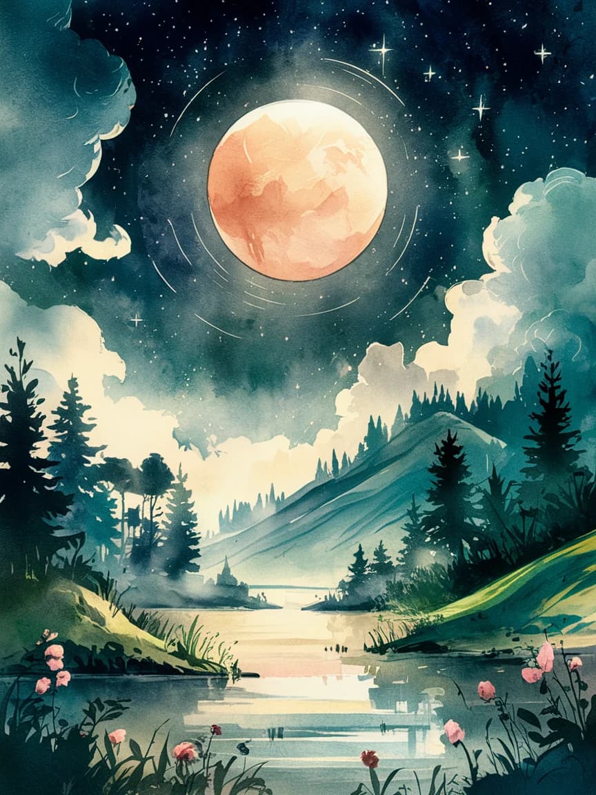 Moonlit Starry Night