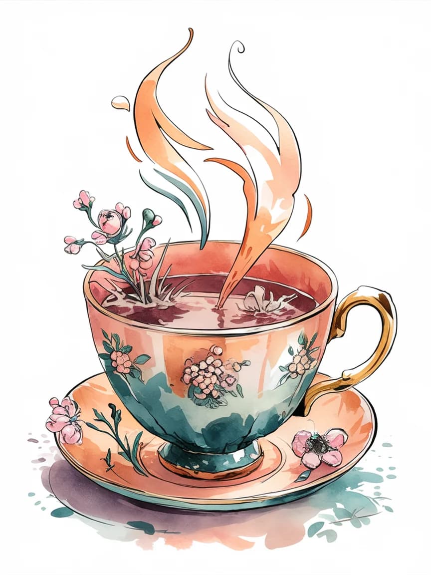 Cozy Tea and Flowers