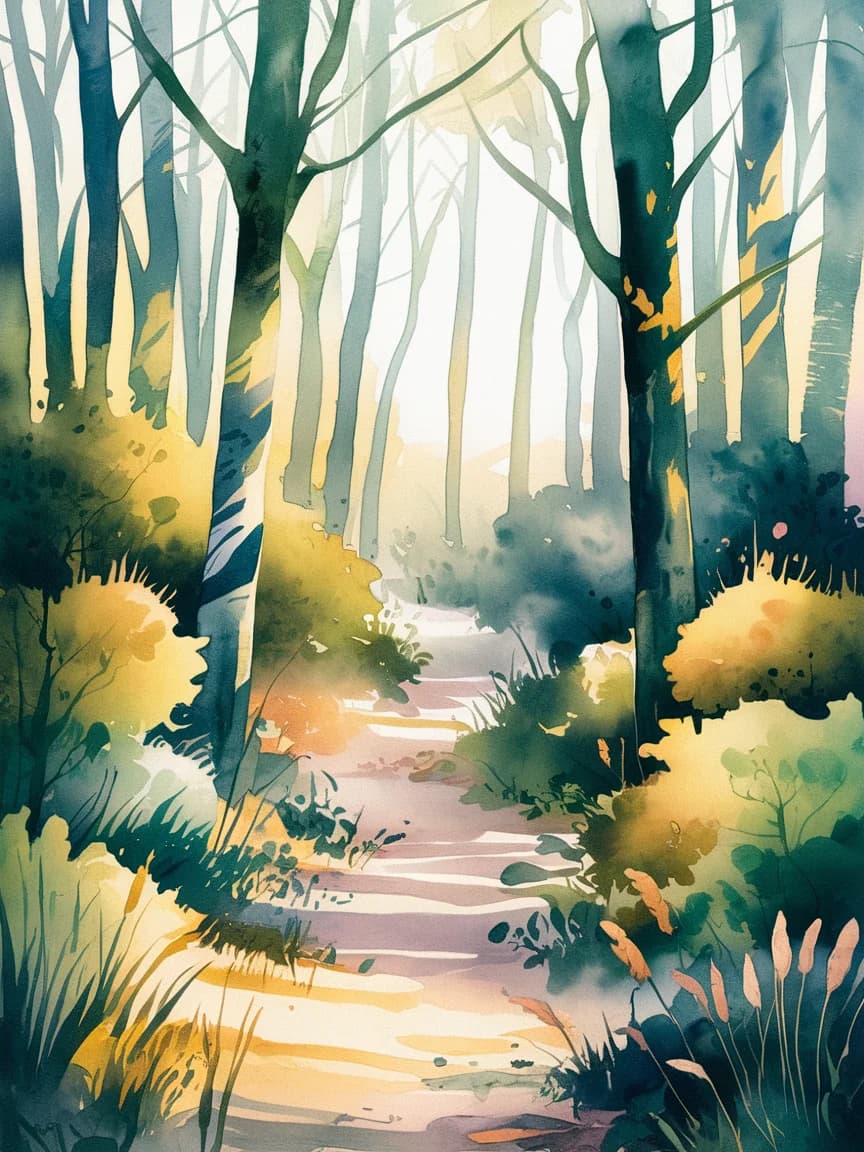 Sunlit Forest Path