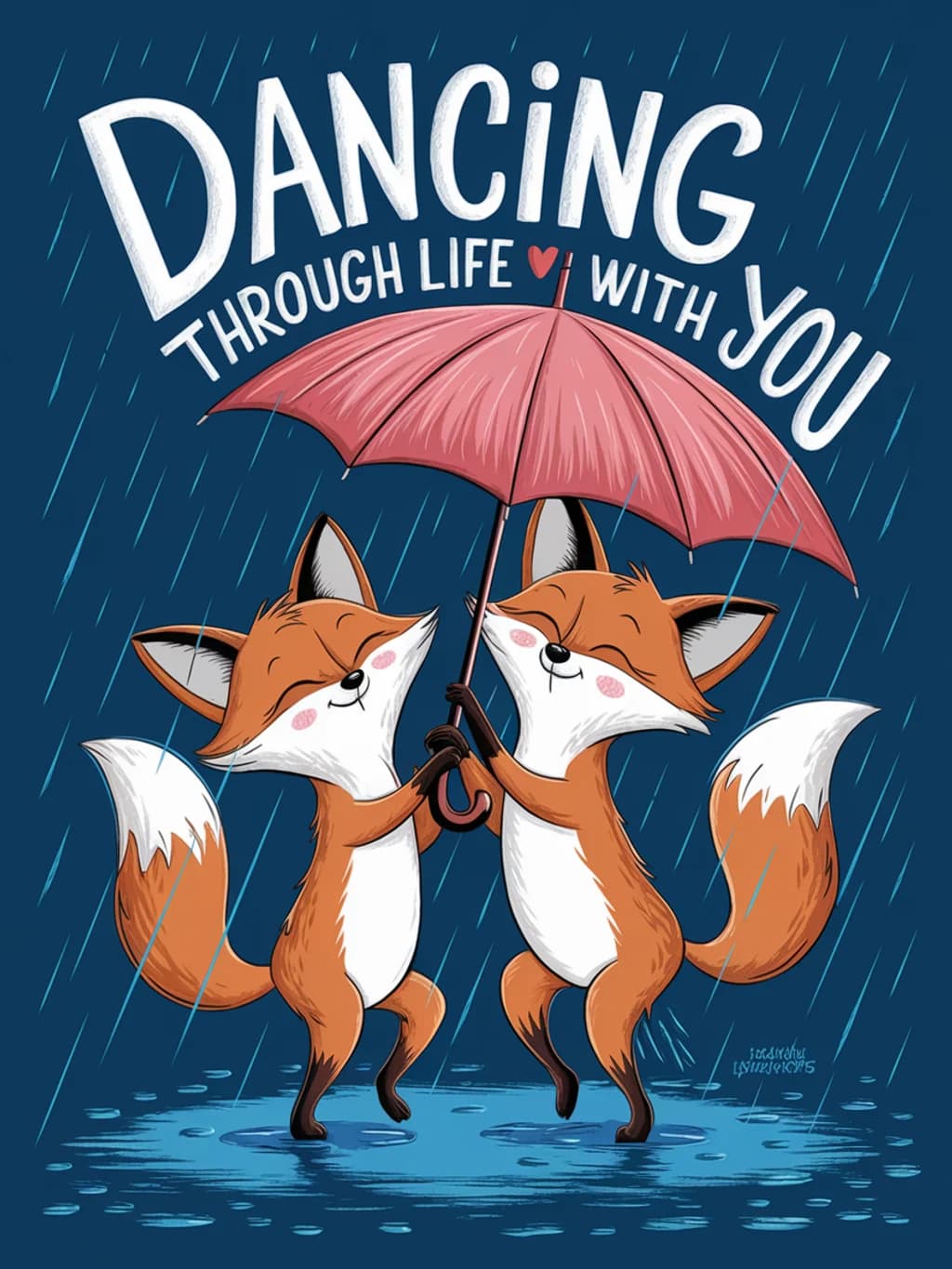 Fox Dance Rain Love
