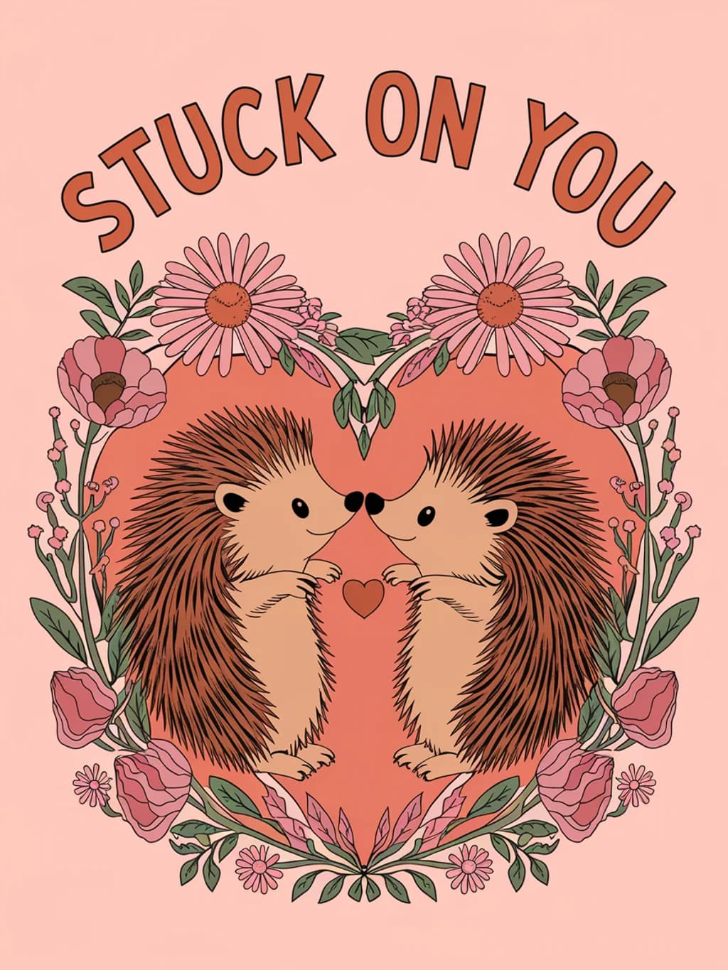 Hedgehog Hearts Love