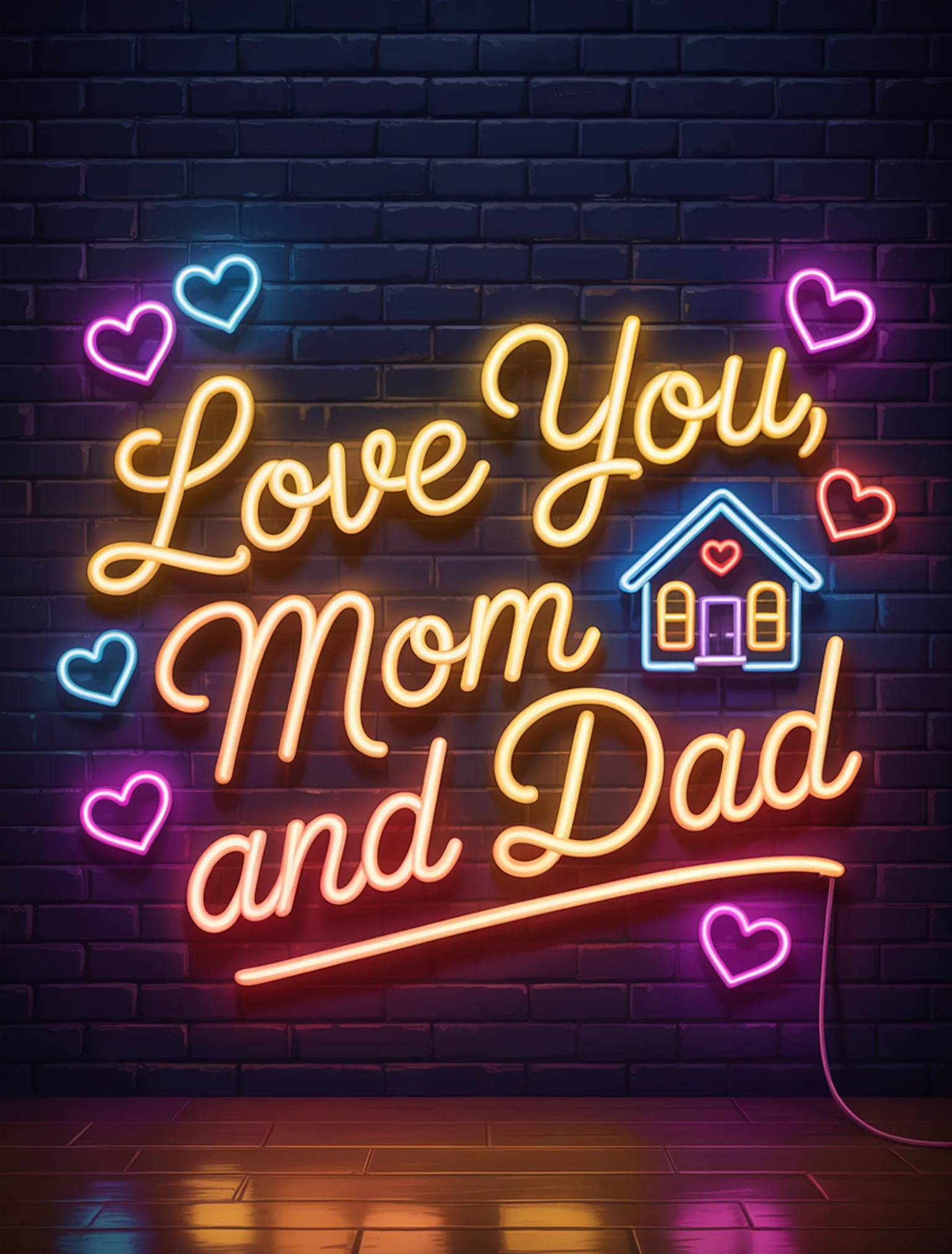 Love You Mom and Dad Neon