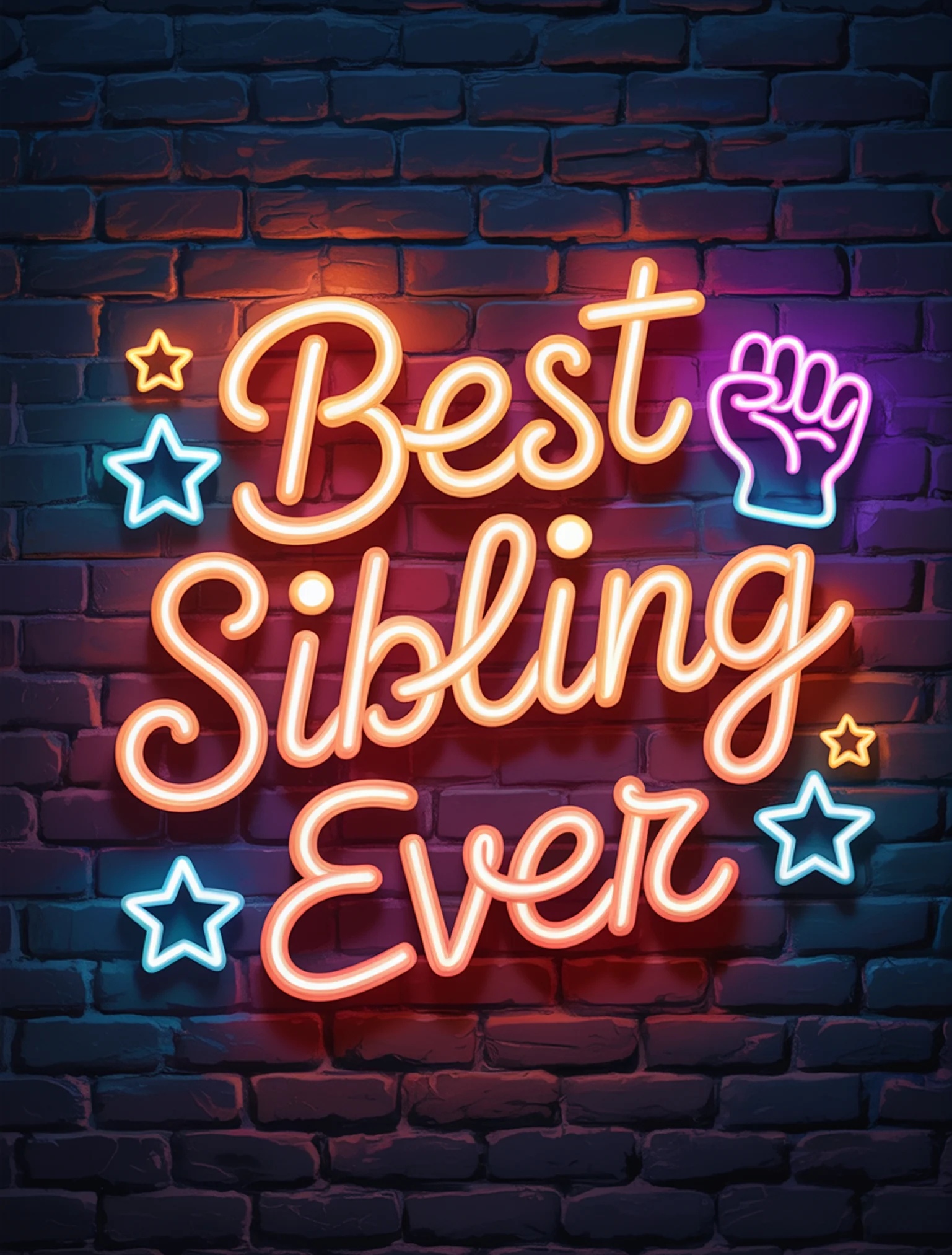 Best Sibling Ever Neon
