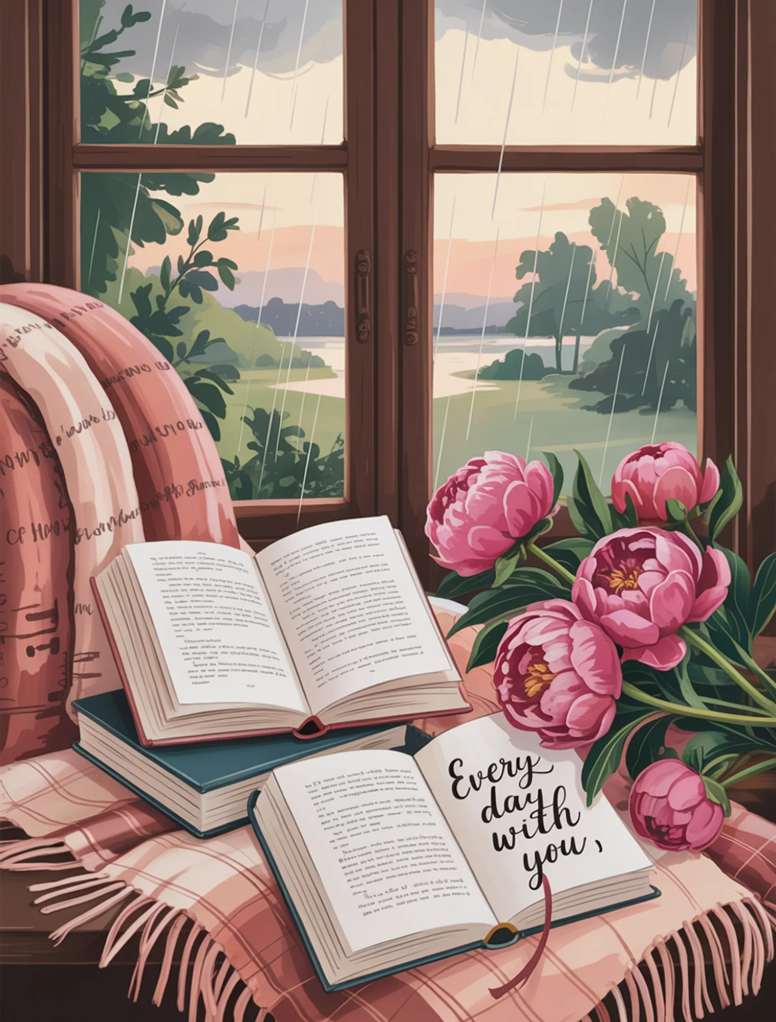 Rainy Day Love Scene