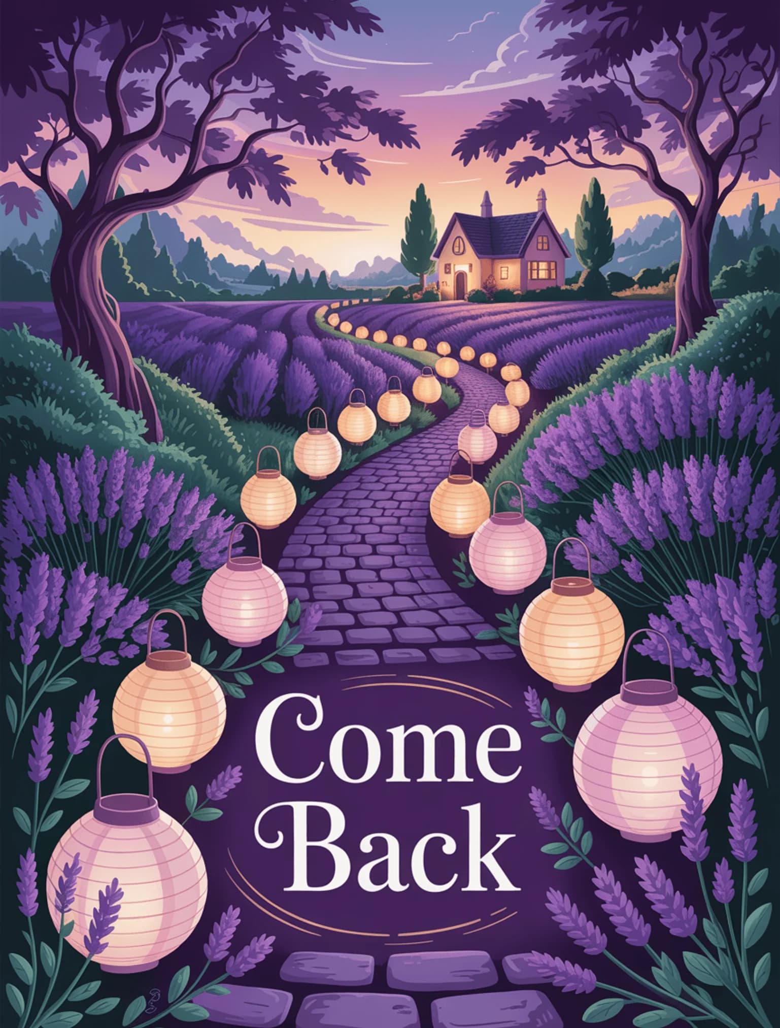 Lantern Path Dusk