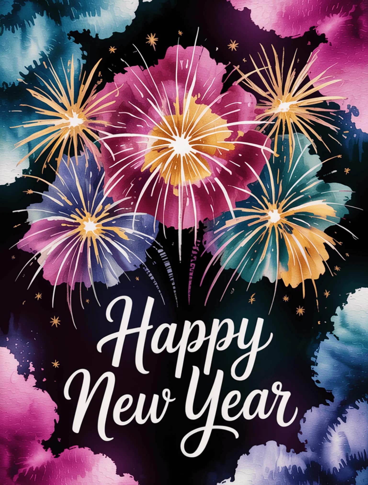 Watercolor Fireworks