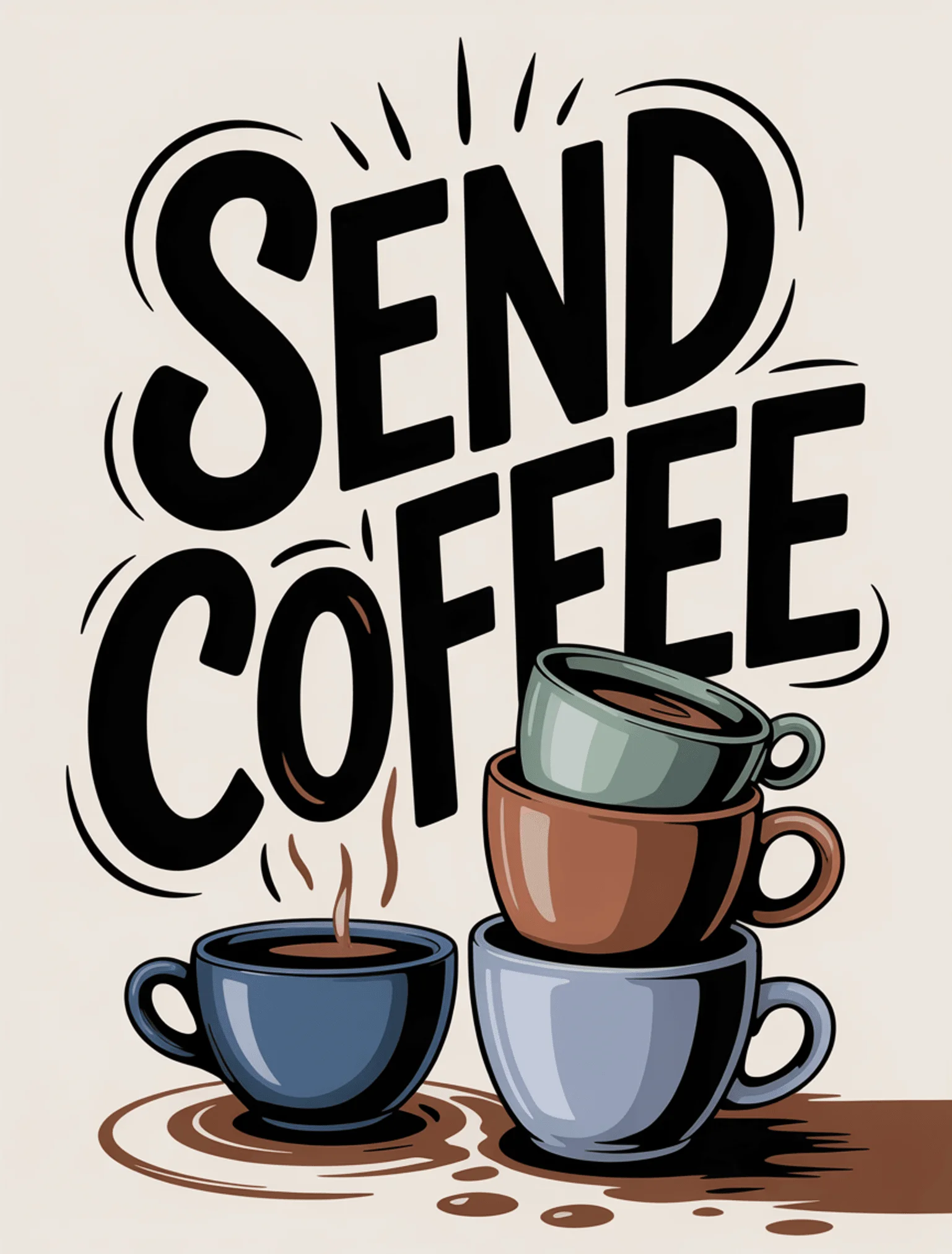 Coffee Cups Tower Coffee