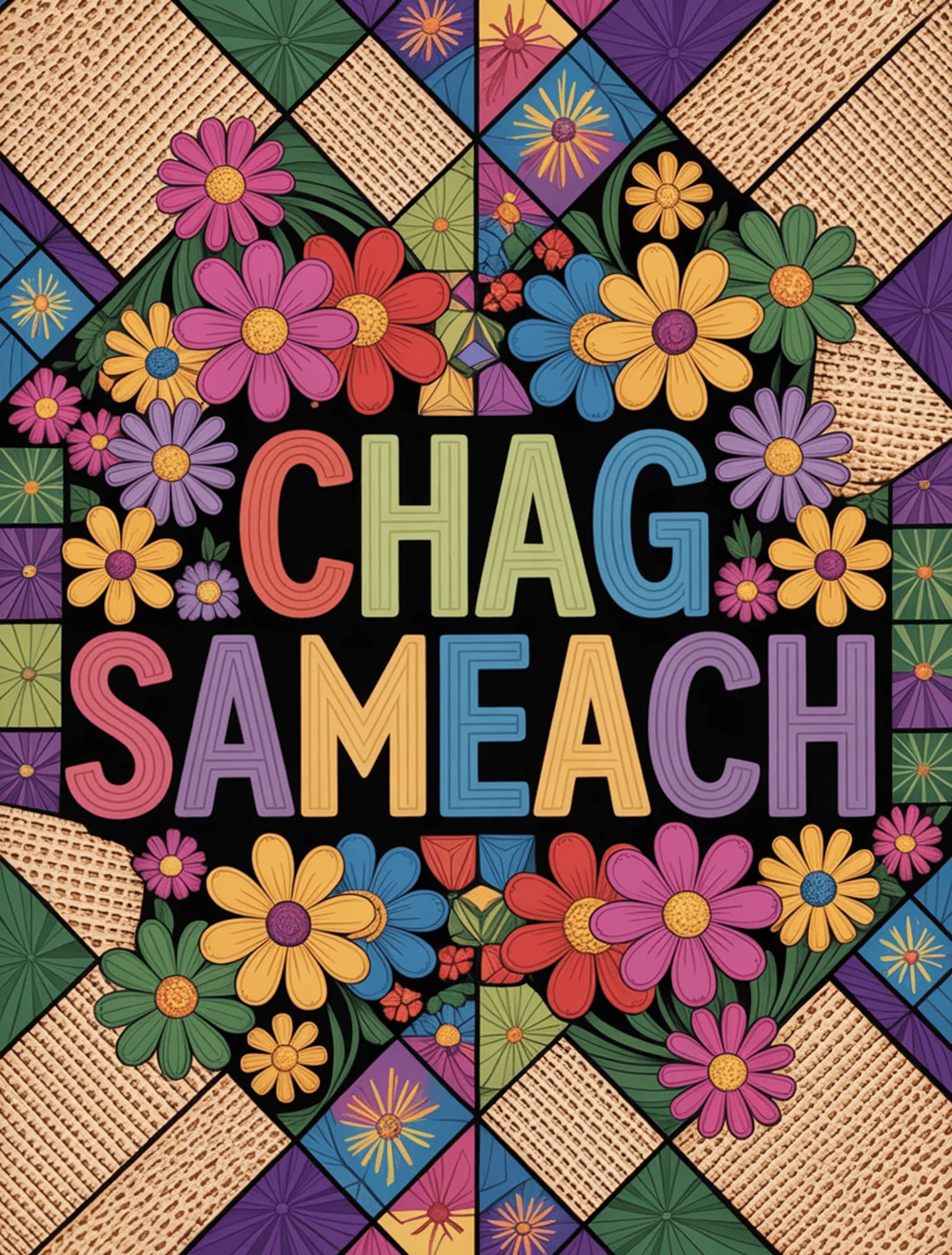 Bright Matzah Mosaic