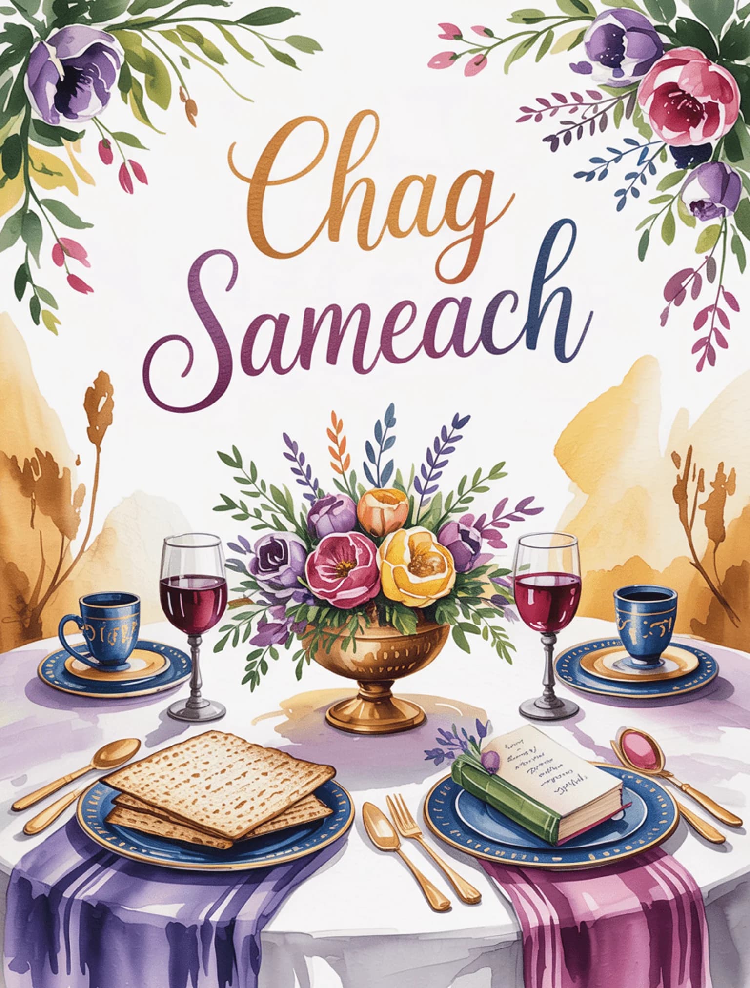 Watercolor Spring Table