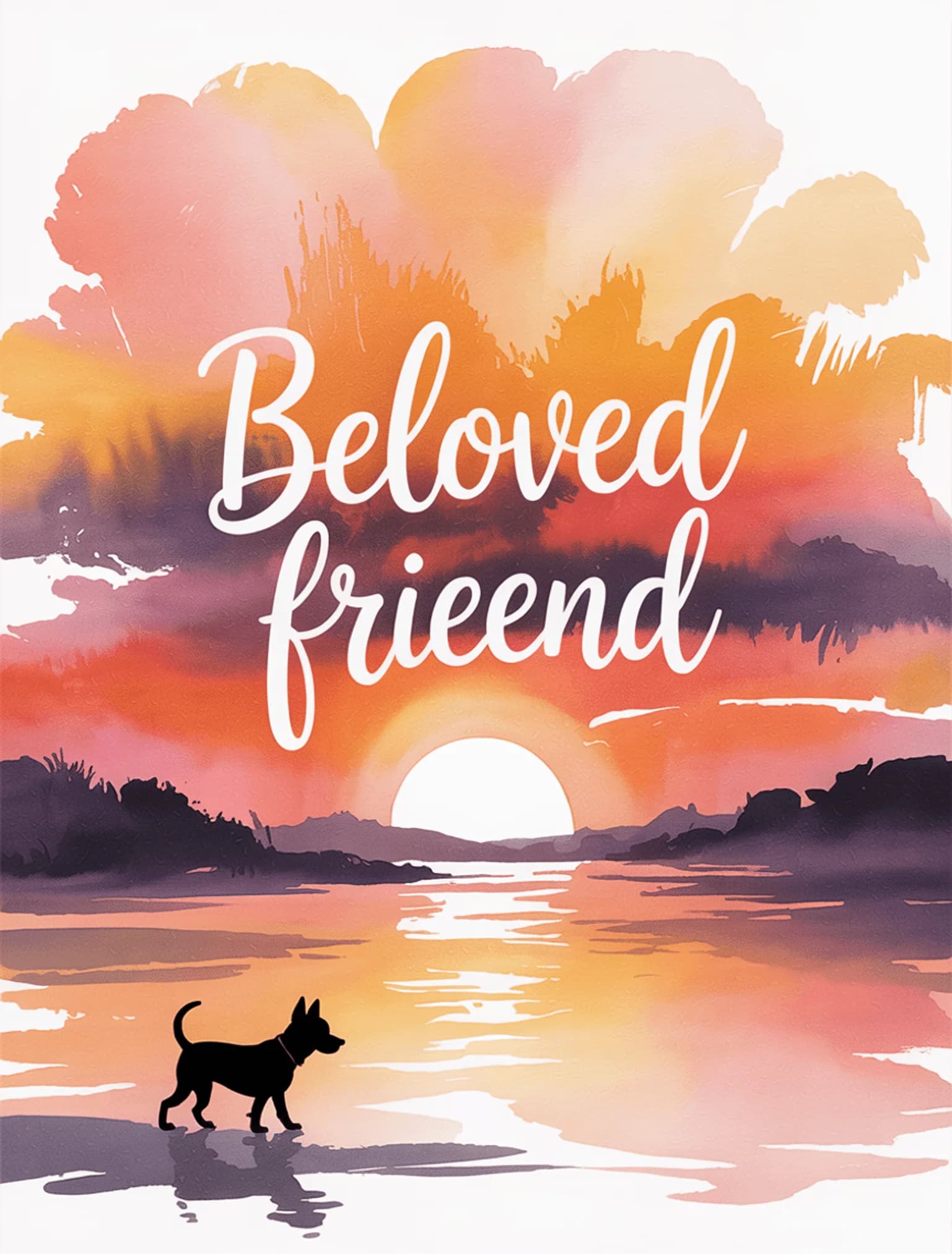 Sunset Dog Silhouette