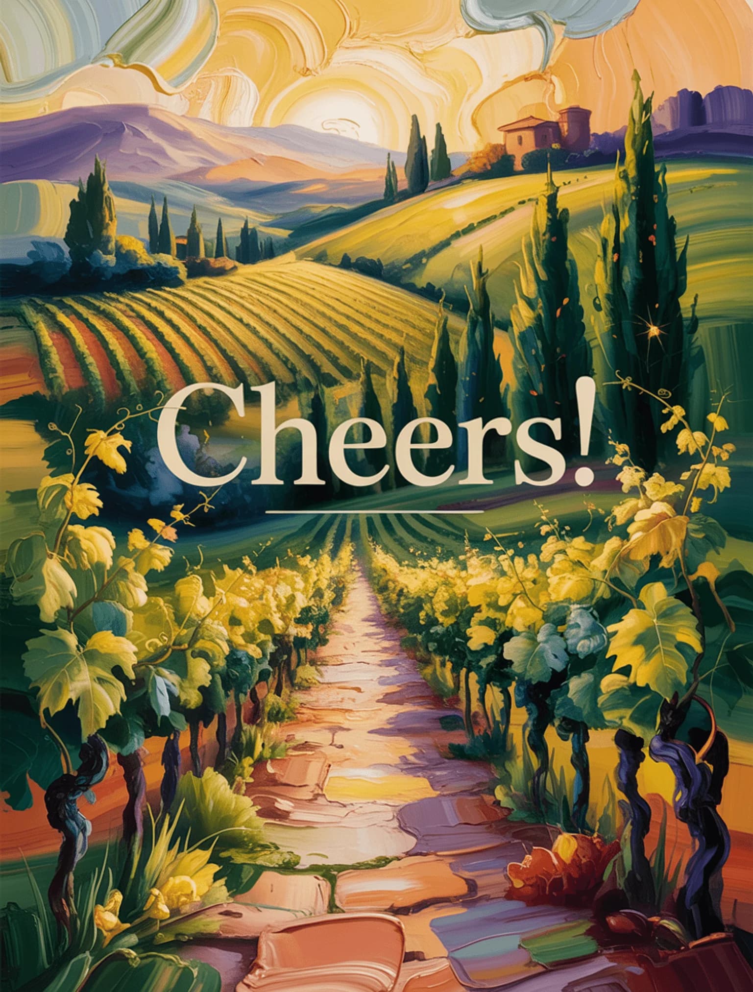 Oil Painting Vineyard