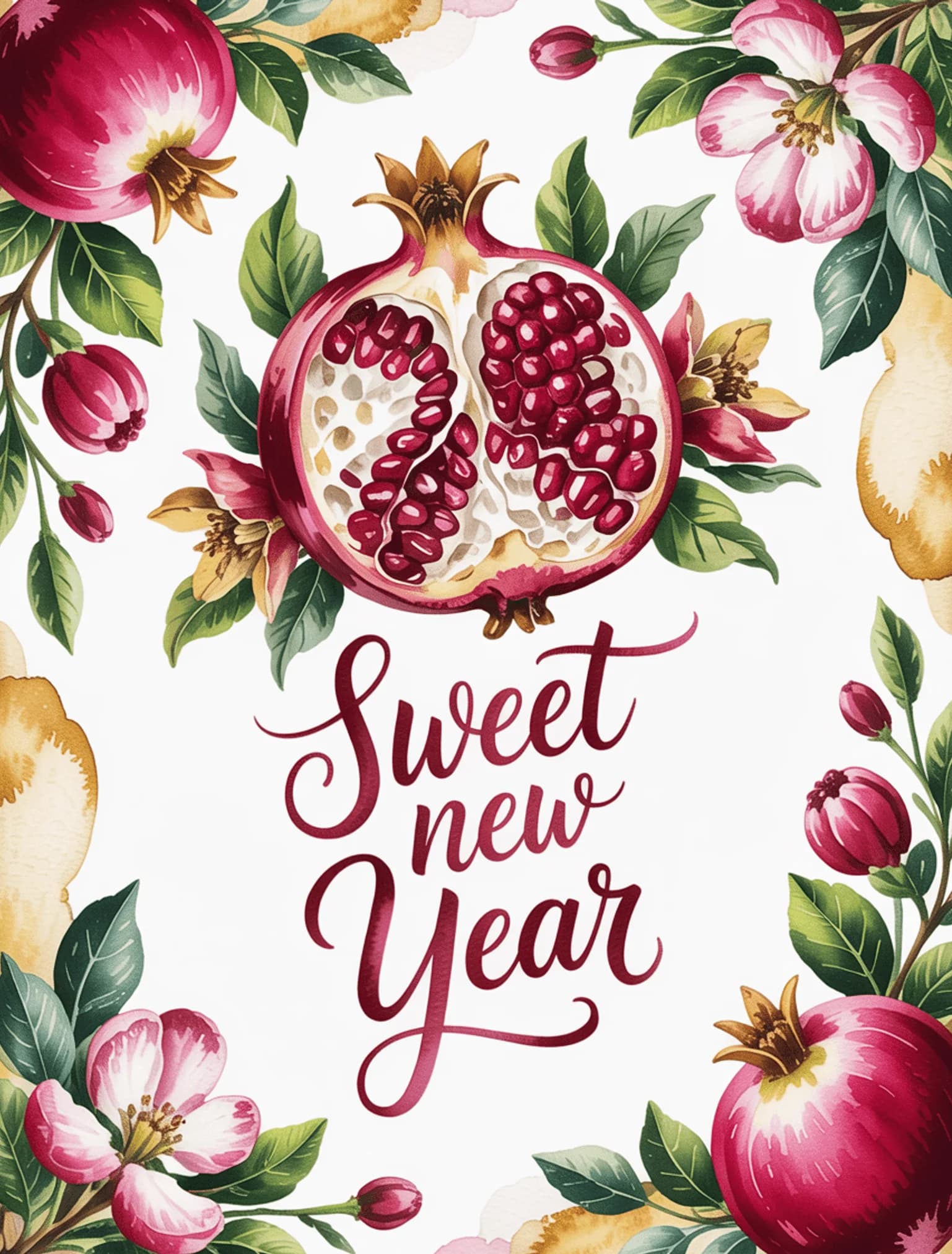 Watercolor Pomegranate