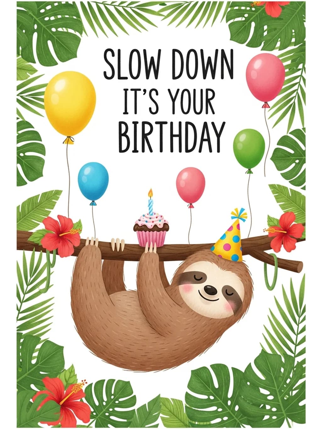 Slow Down Birthday Sloth