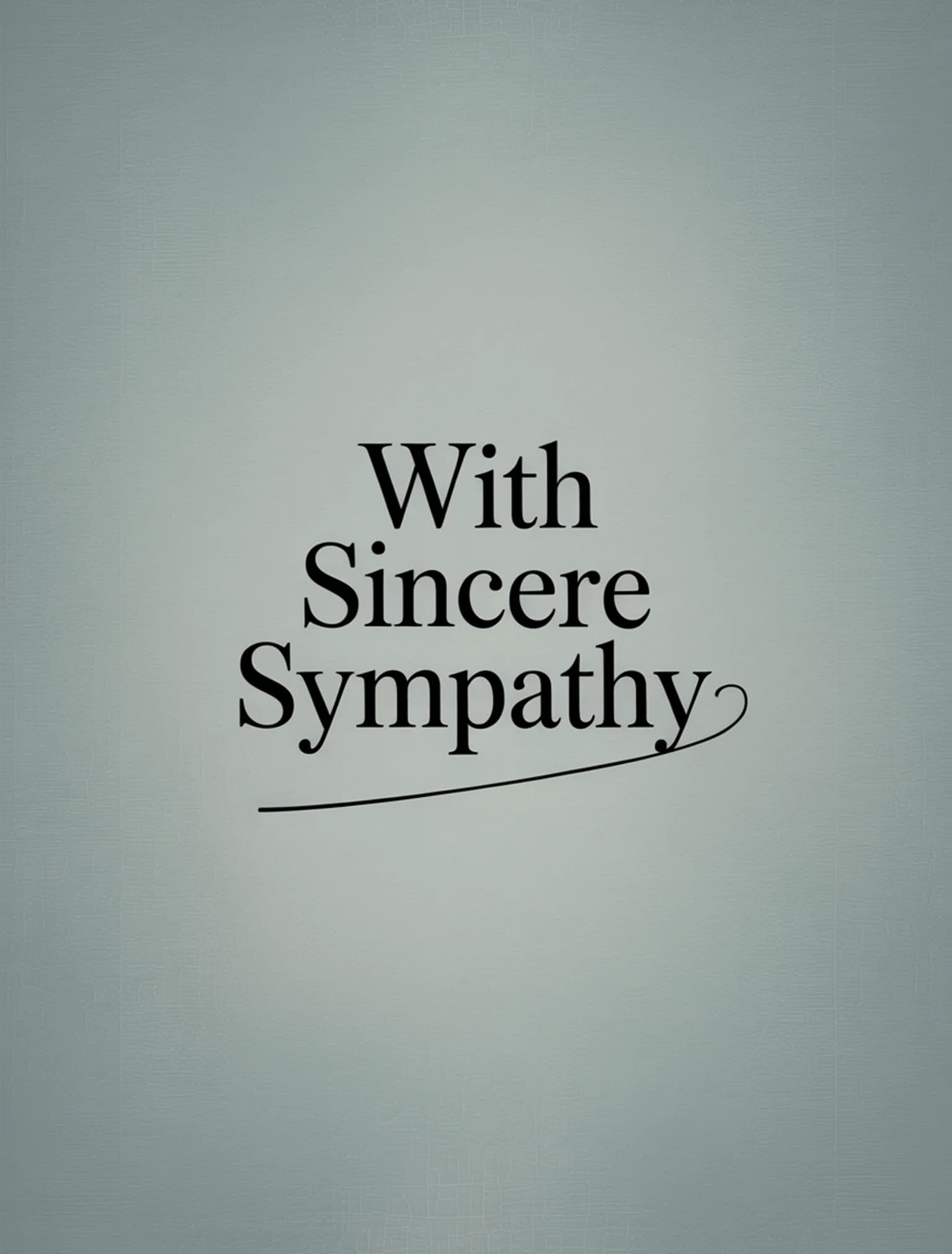 With Sincere Sympathy