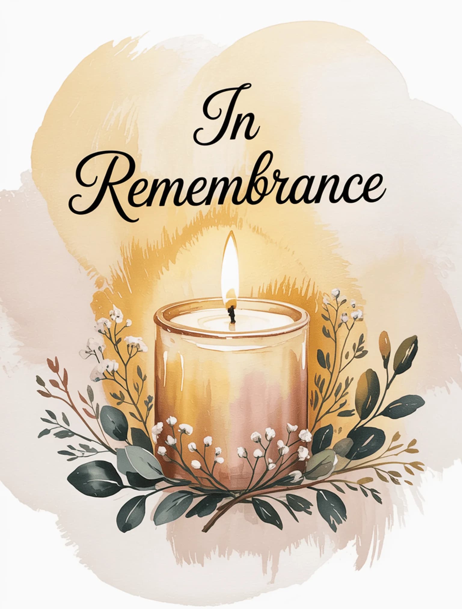 Watercolor Candle Remembrance