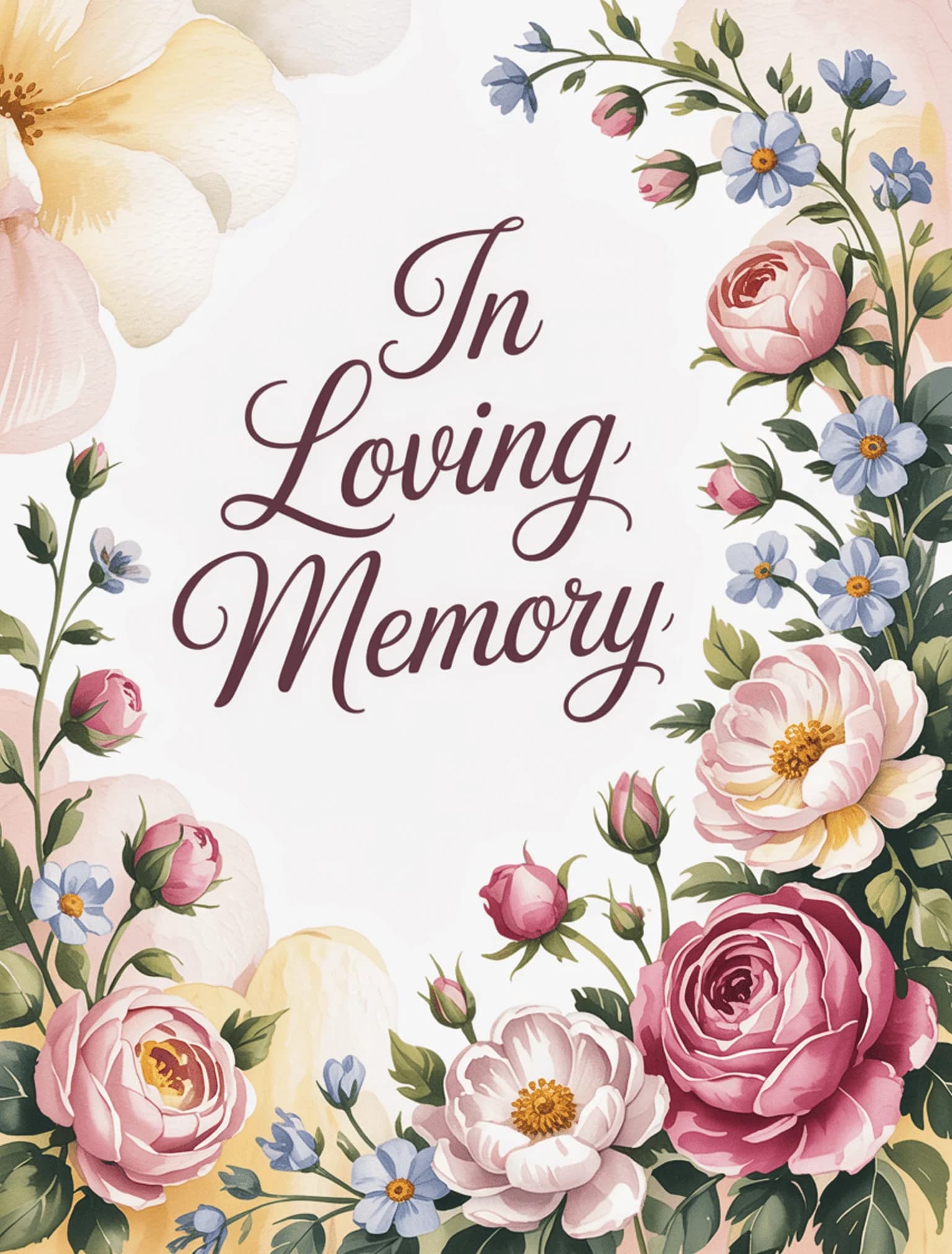 Watercolor Garden Loving Memory