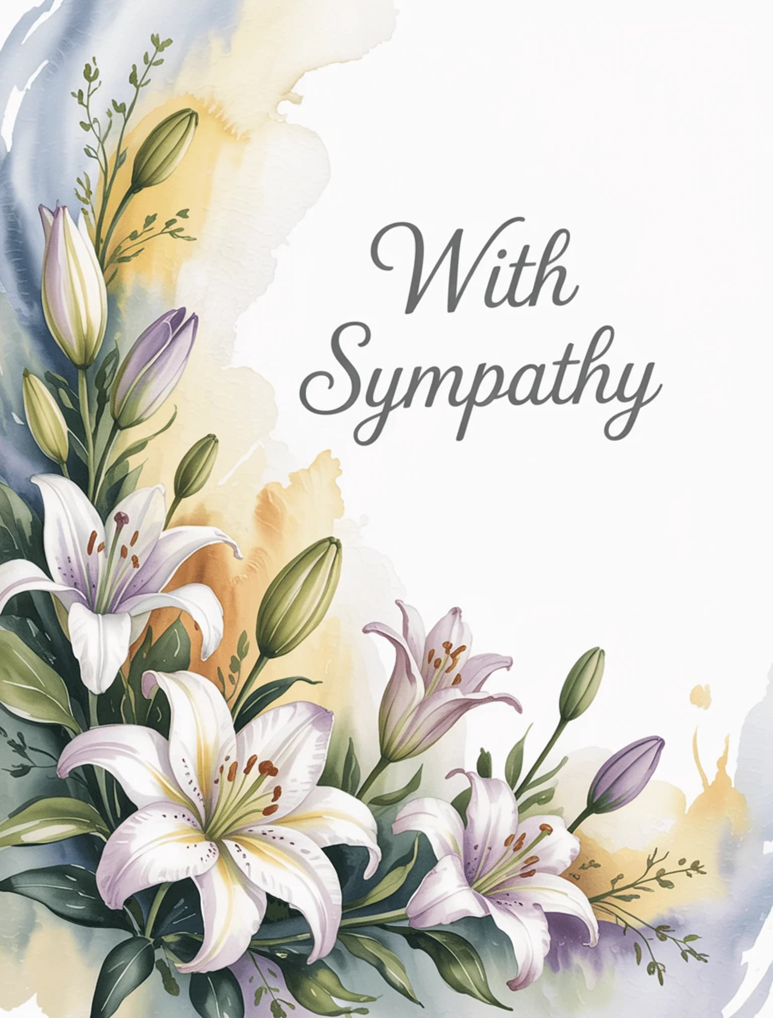 Watercolor Lilies Deepest