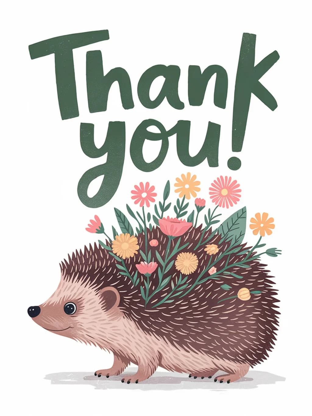 Hedgehog Flowers Thank You
