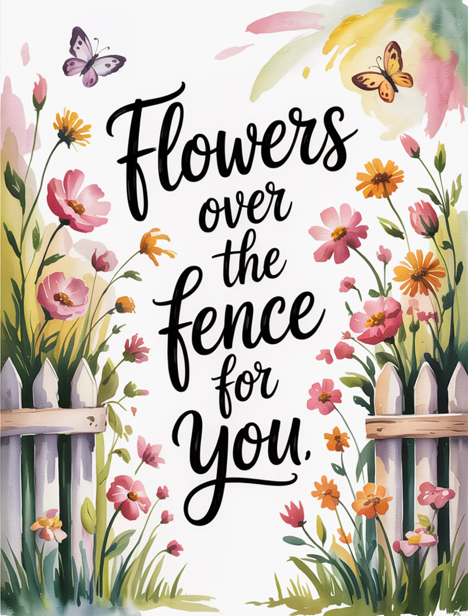 Flowers Over the Fence