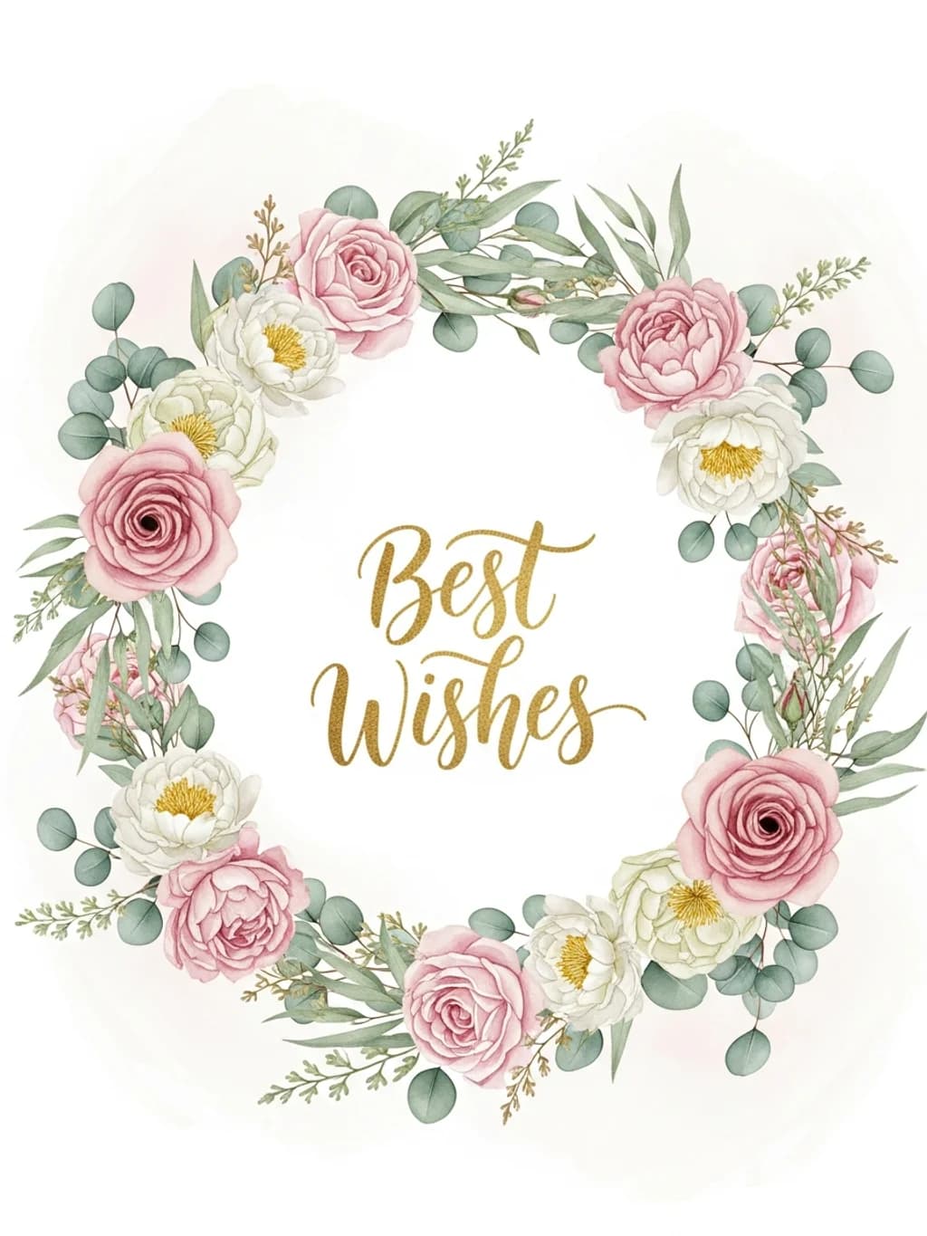 Best Wishes Floral Wreath