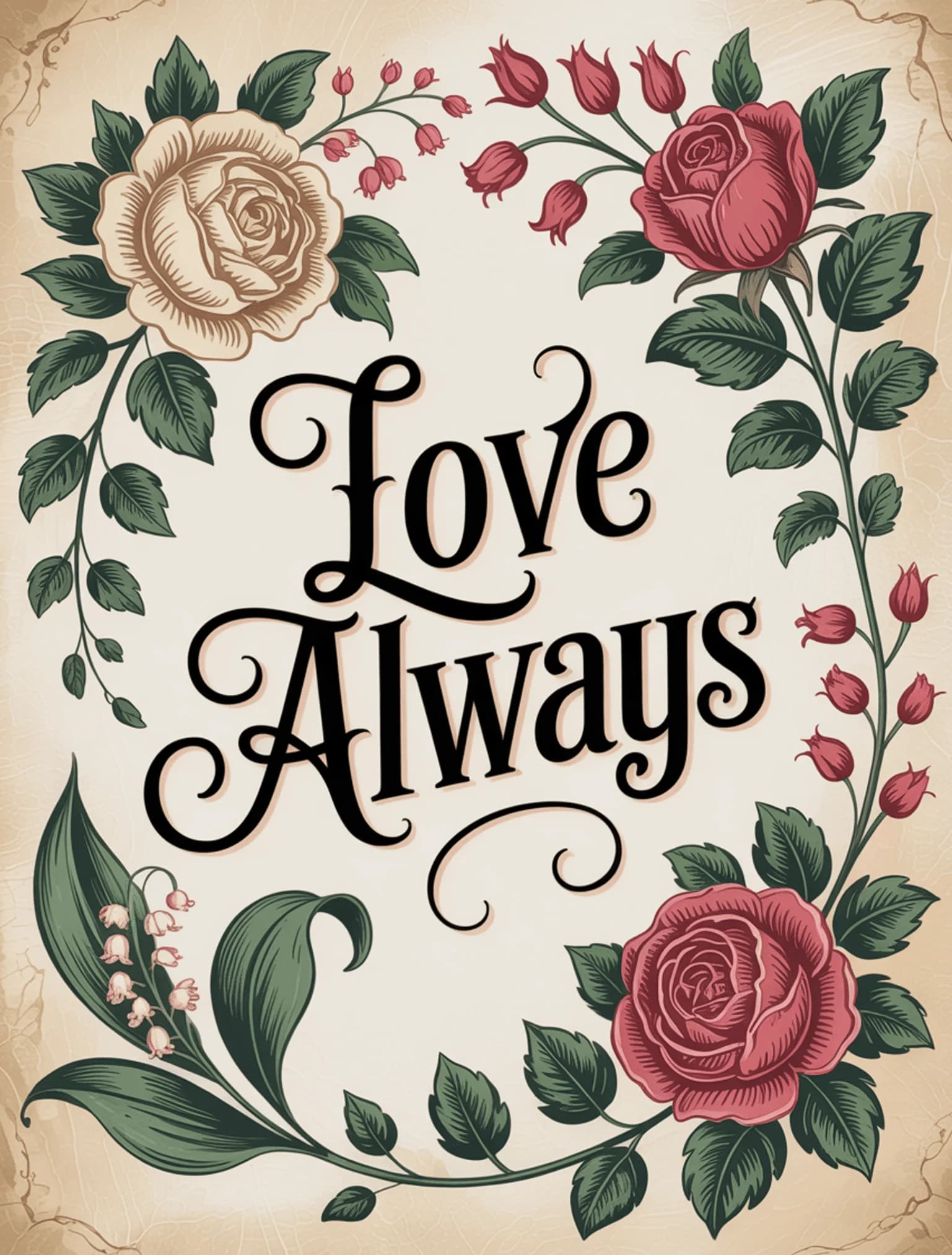 Love Always Vintage Roses