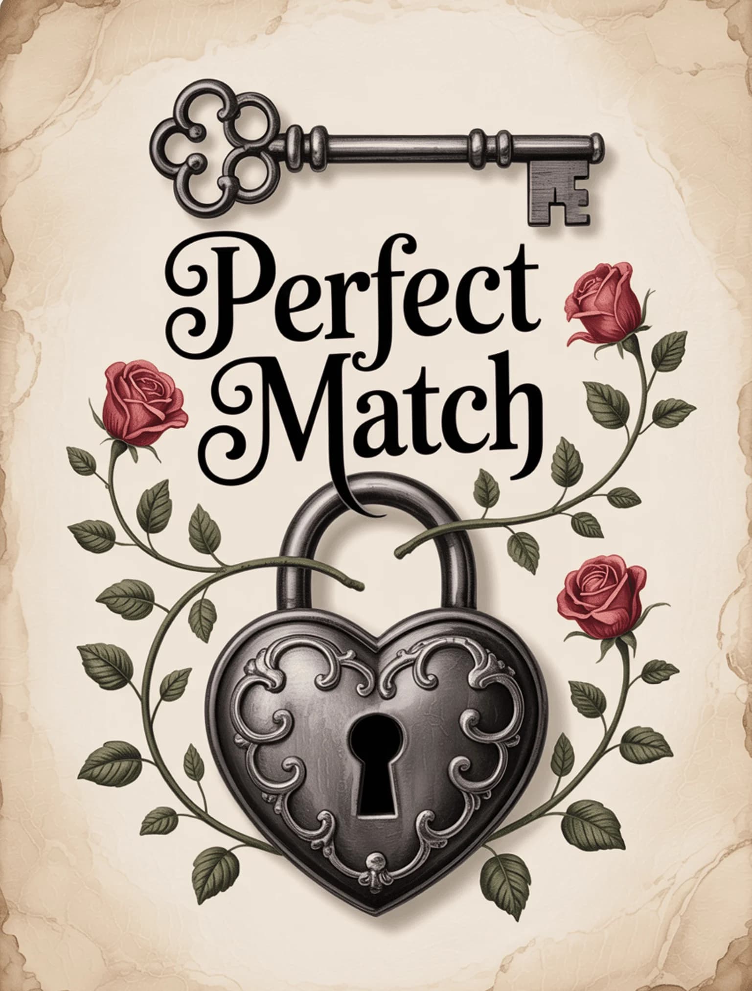 Perfect Match Vintage Key Heart
