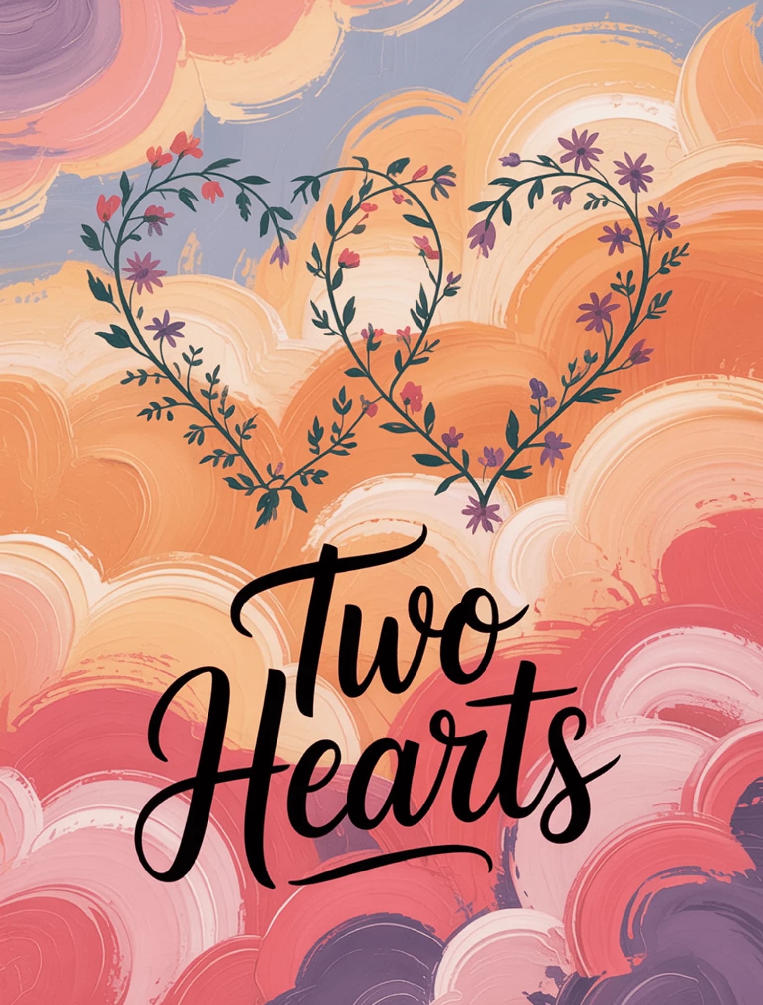 Two Hearts One Love Romantic Sunset