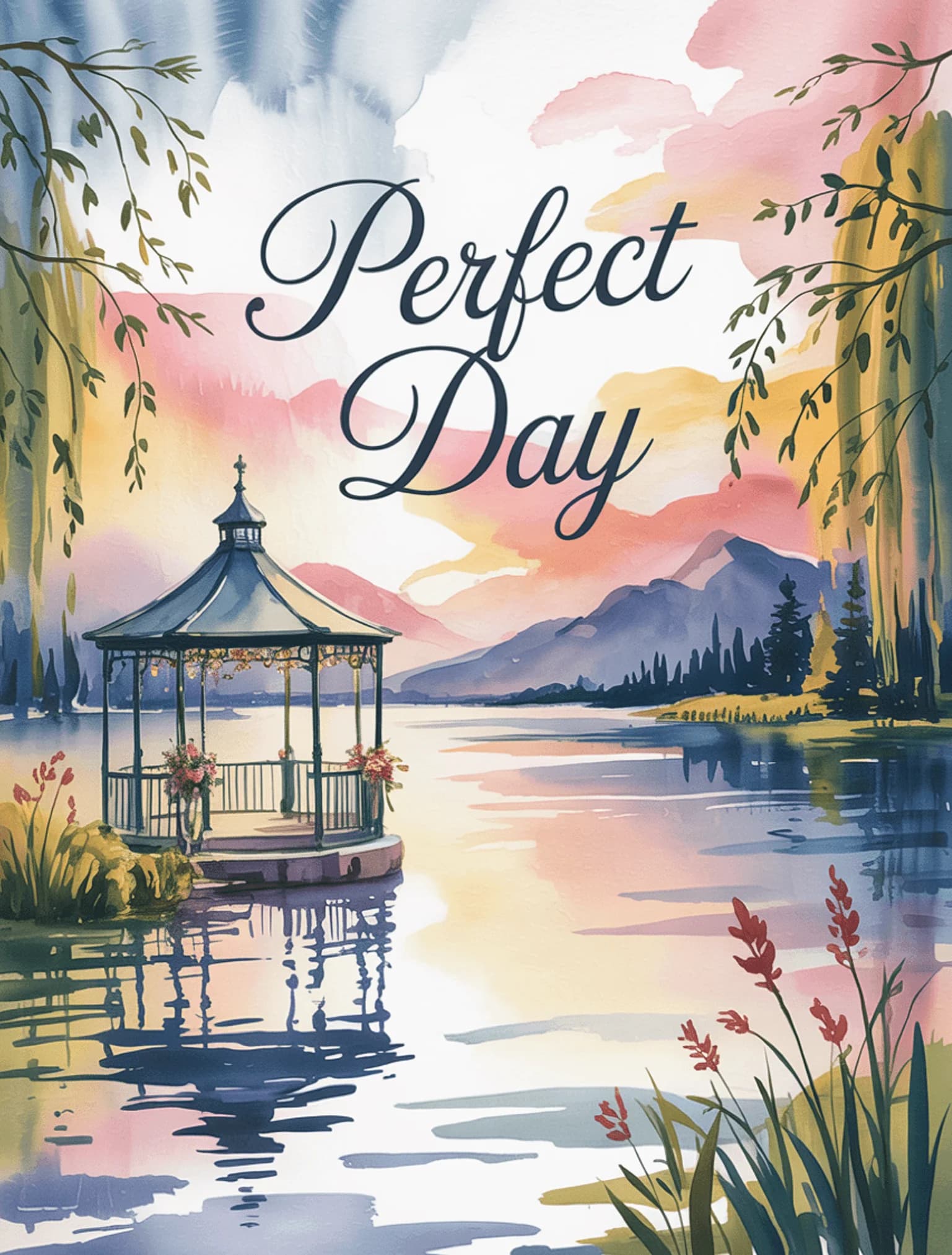 Watercolor Landscape Lake