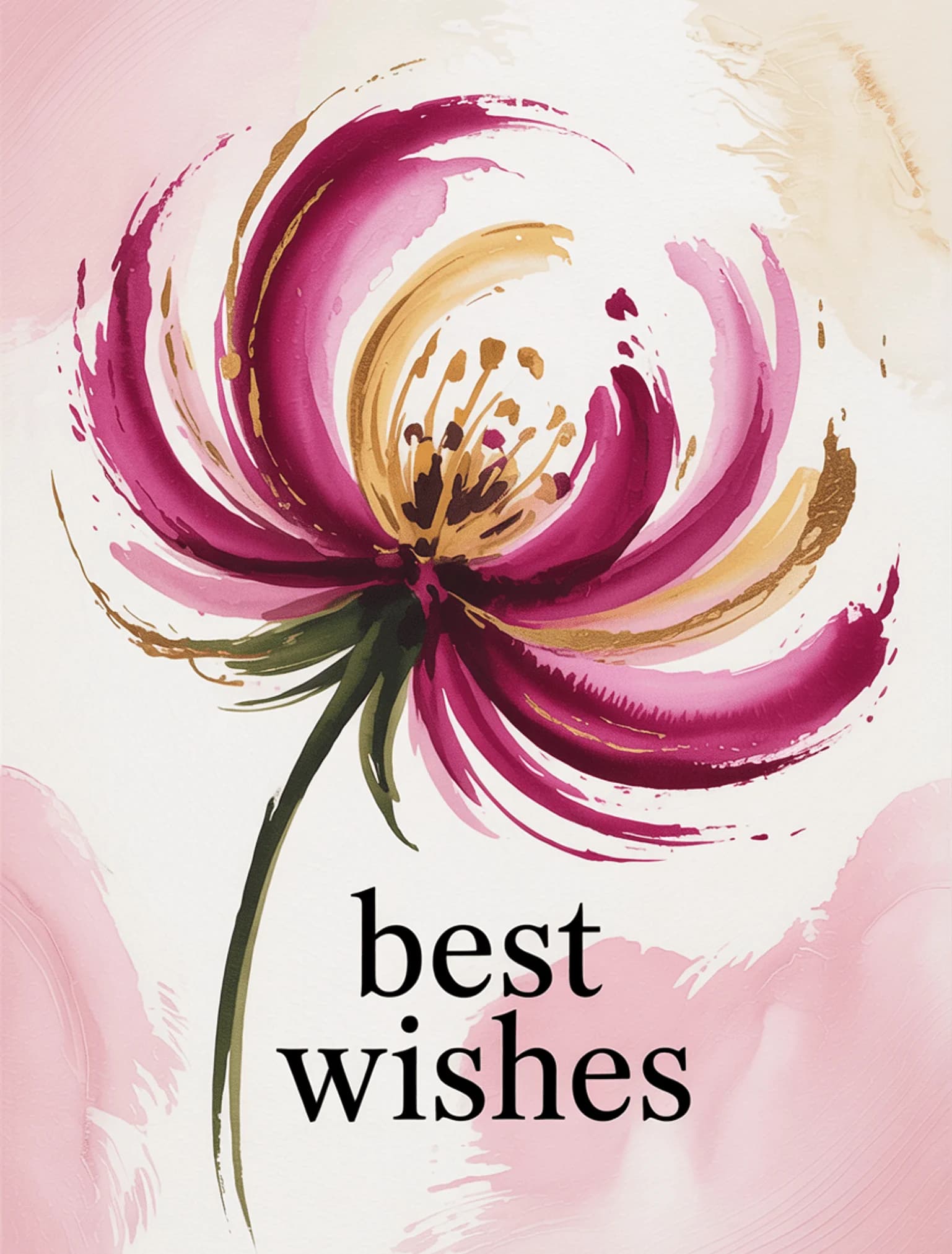 Watercolor Abstract Bloom