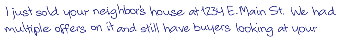 Riviera handwriting sample